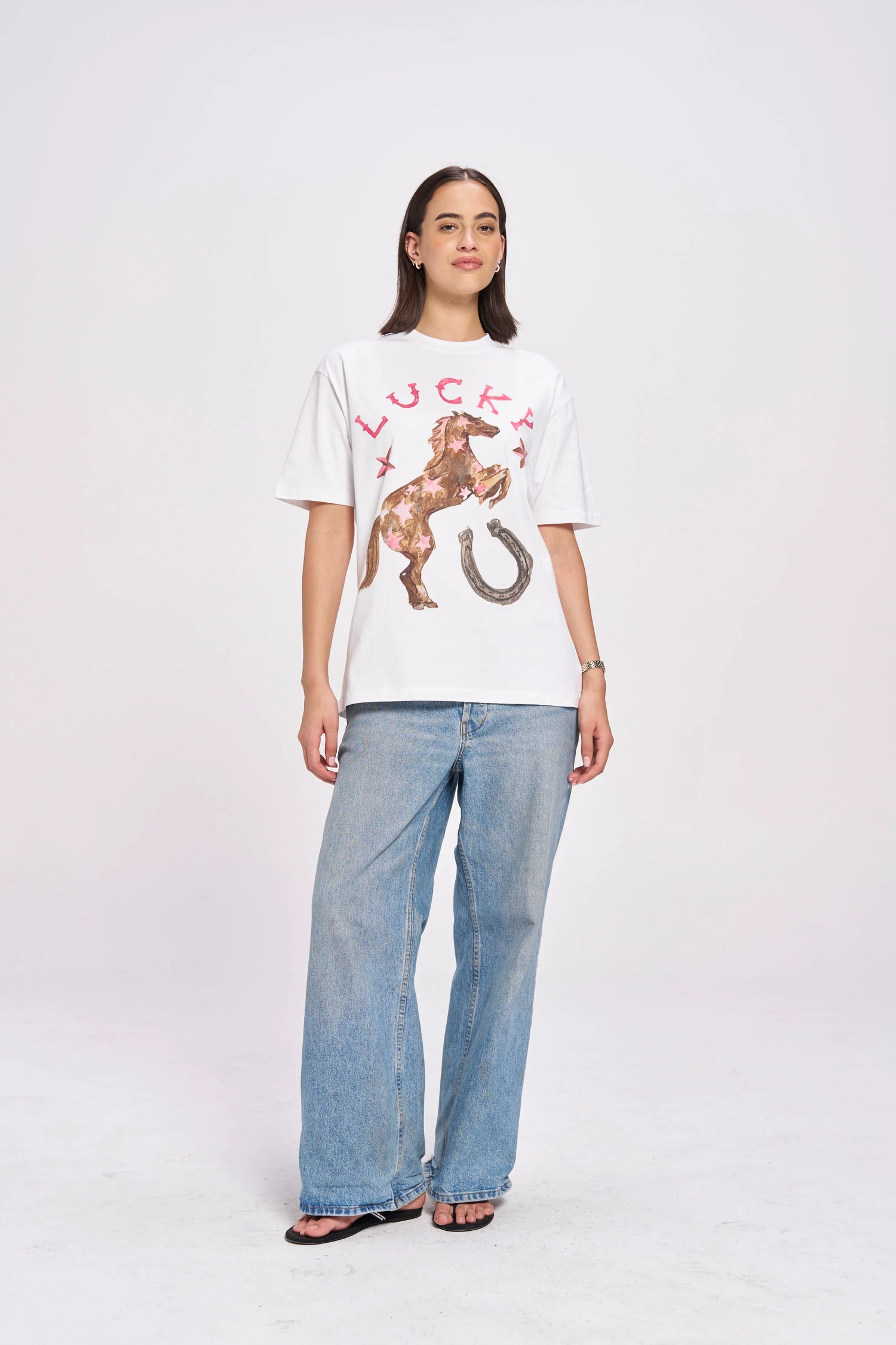MAKU The Label Western Lucky Oversize Tee Lucent White