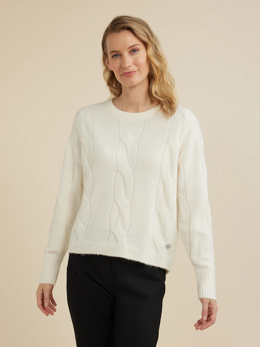 Yarra Trail Cable Jumper Winter White