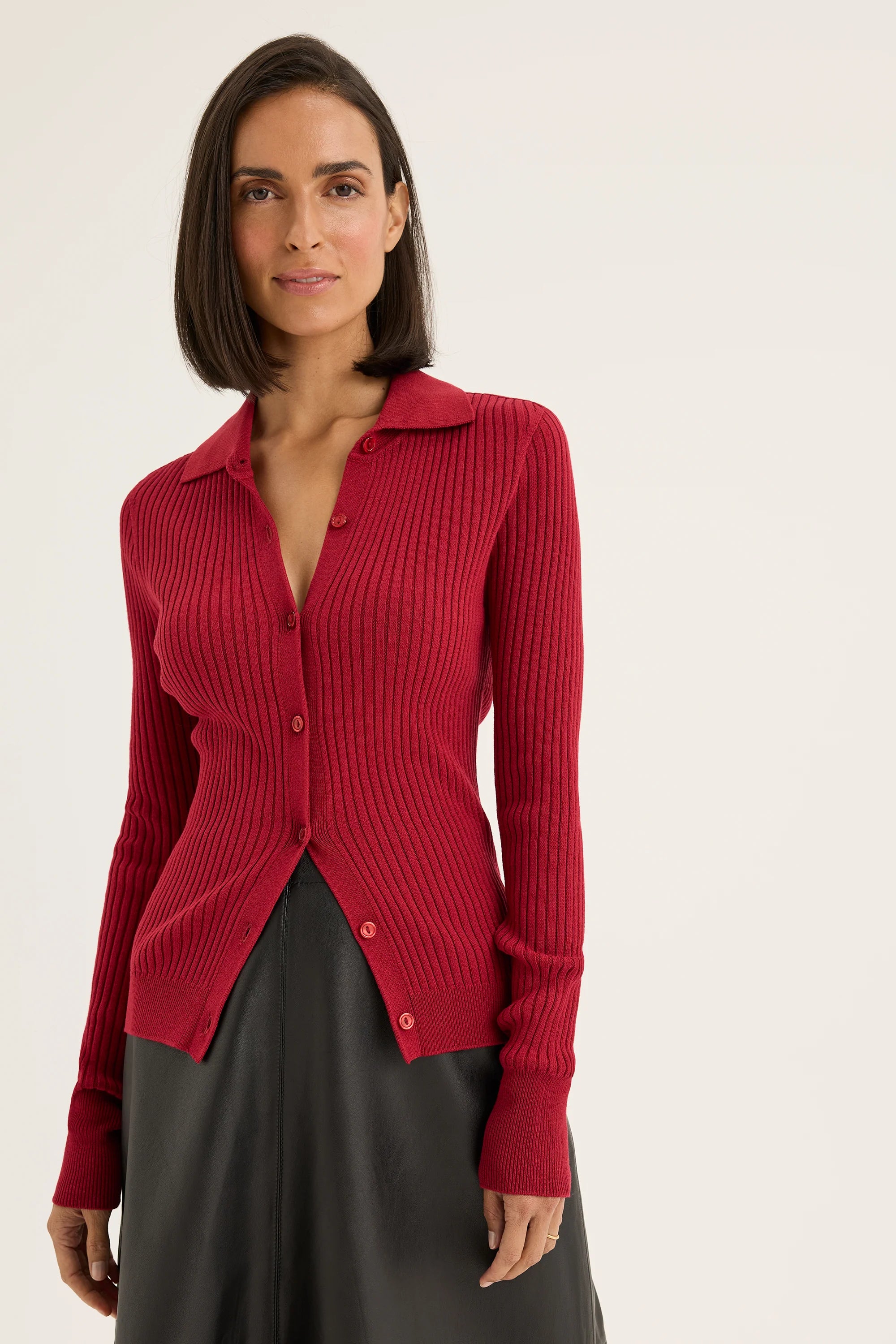 Yarra Trail Maple Cardi Scarlet