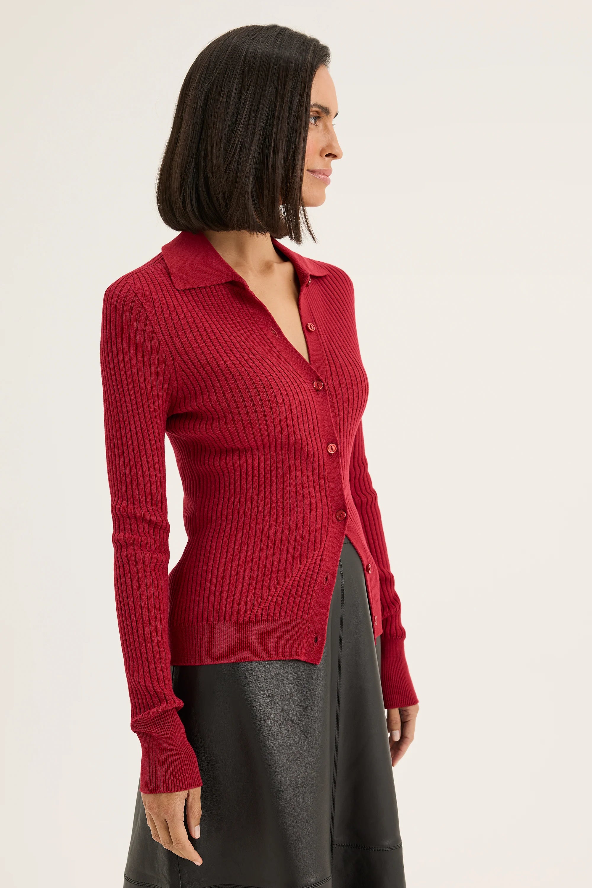Yarra Trail Maple Cardi Scarlet