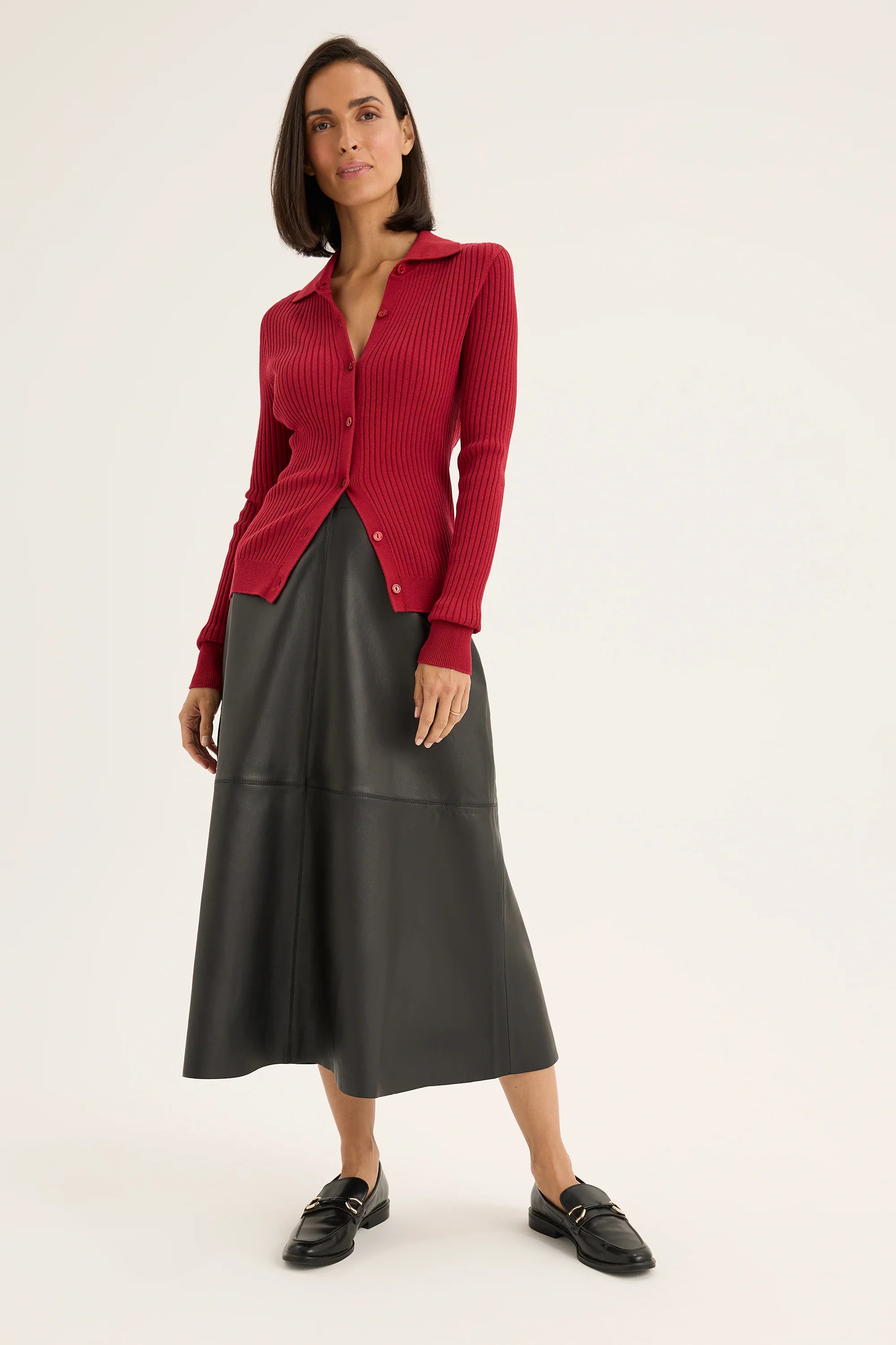 Yarra Trail Maple Cardi Scarlet
