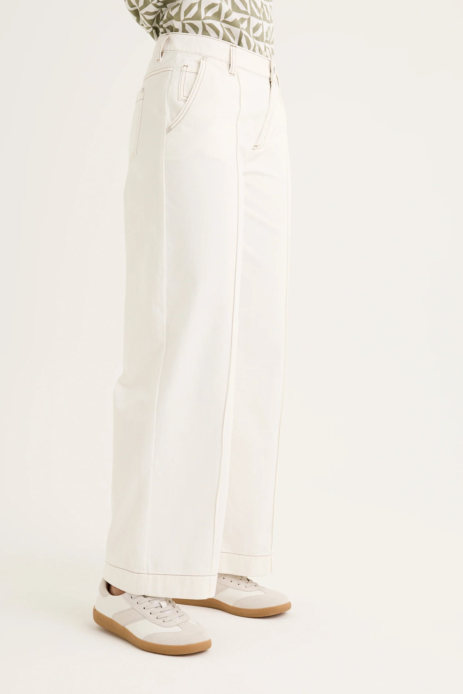 Yarra Trail Briar Wide Leg Jean Ecru