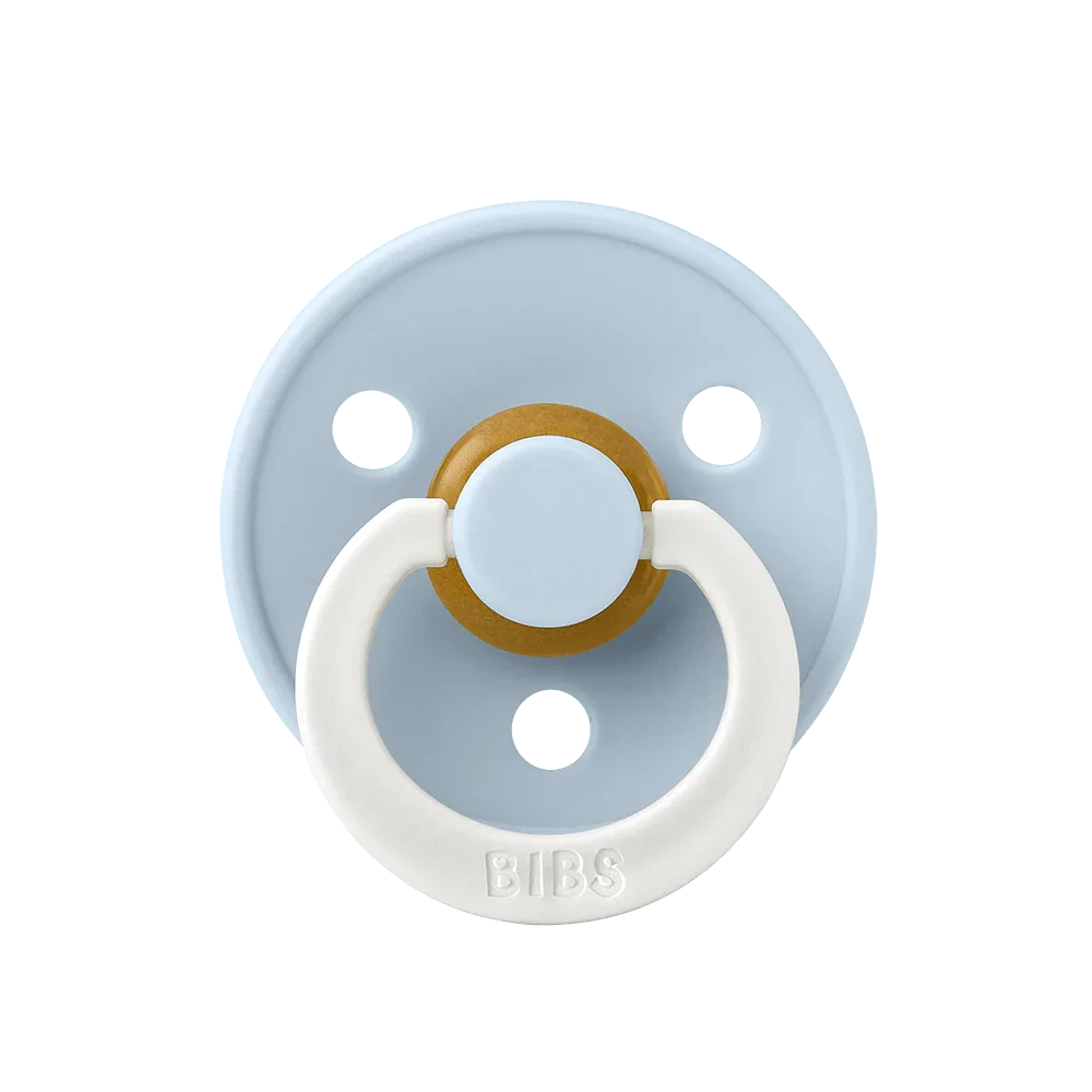 BIBS GLOW Baby Blue Round Pacifier