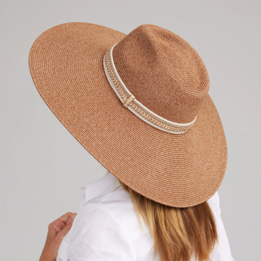 Beechmont Wide Brim Fedora in Cinnamon Canopy Bay