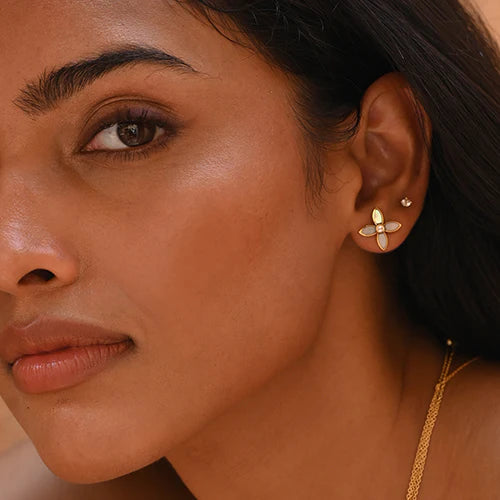 Murkani Desert Flower Flora Stud in 18KT Yellow Gold Plate