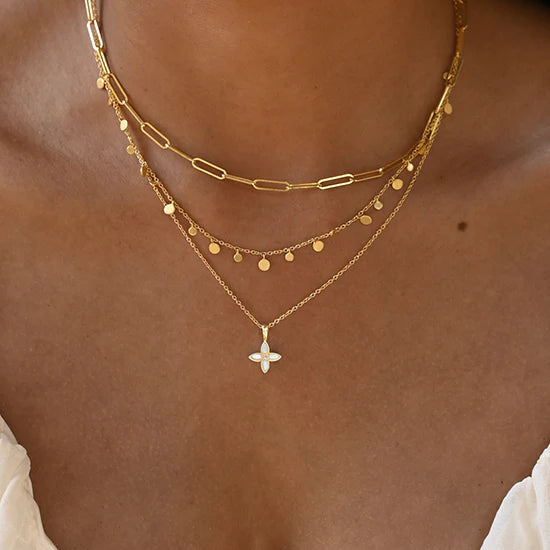 Murkani Desert Flower Charm Necklace 18KT Yellow Gold Plate