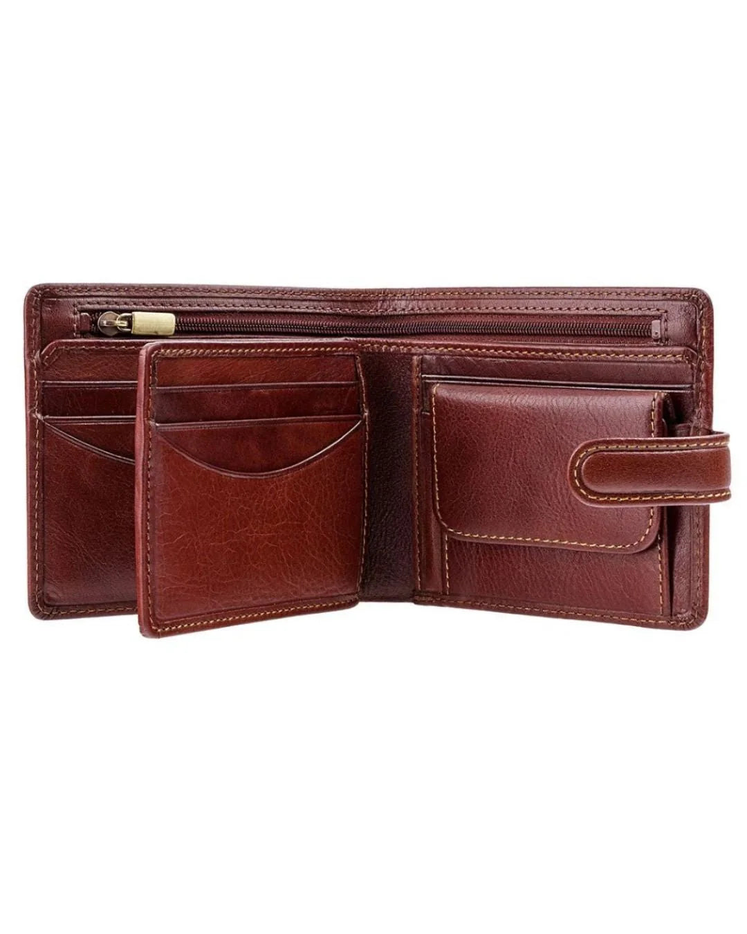 Greenwood Heritage Collection Leather Bifold Wallet Cognac Brown