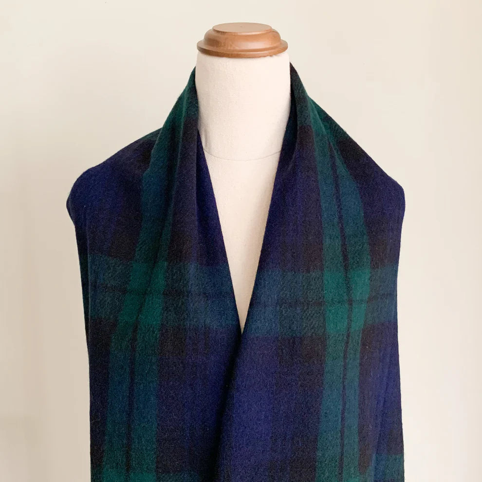 Luxe Herringbone Blanket Wrap Black Watch