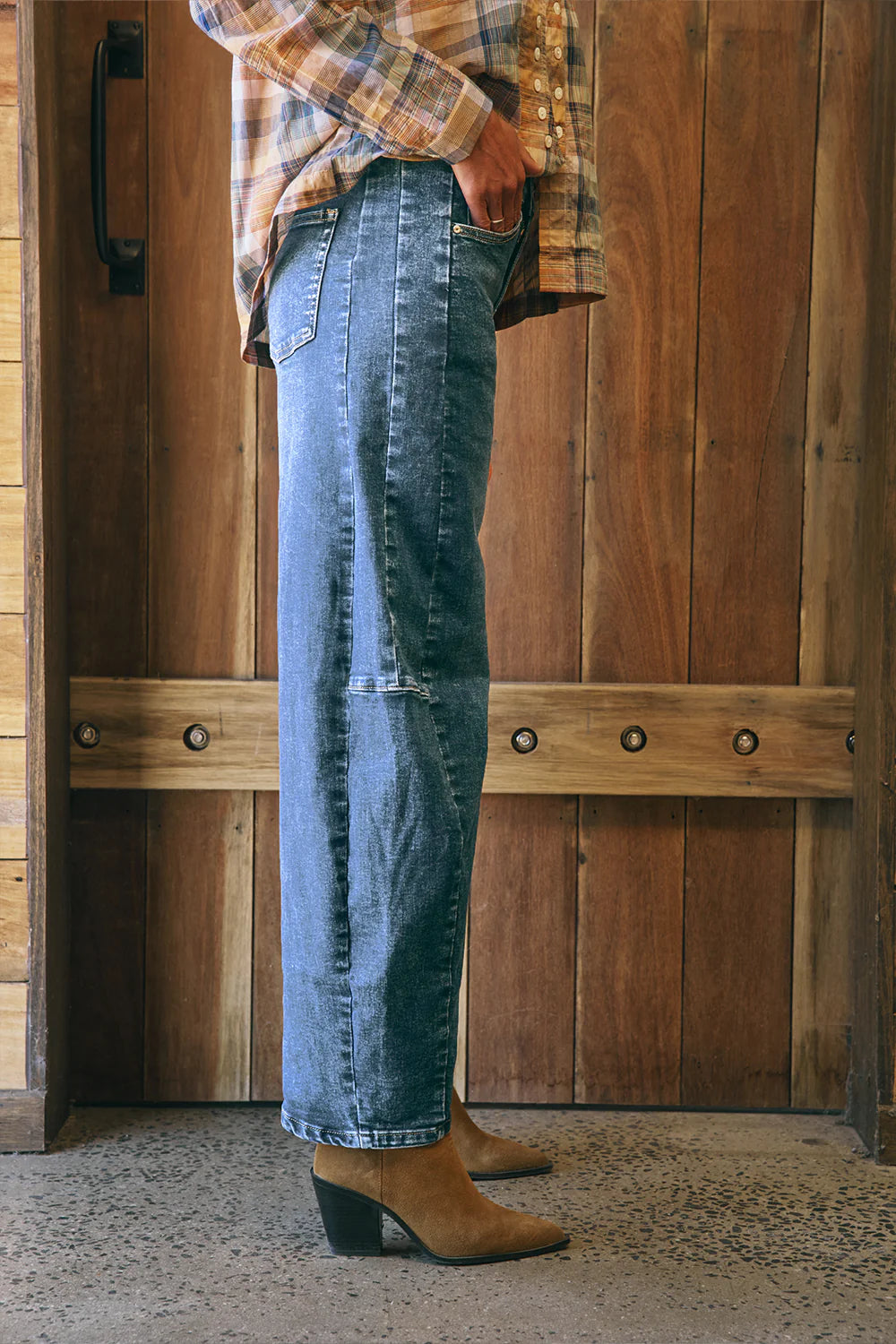 Italian Star Idaho Barrel Jeans Mid Denim