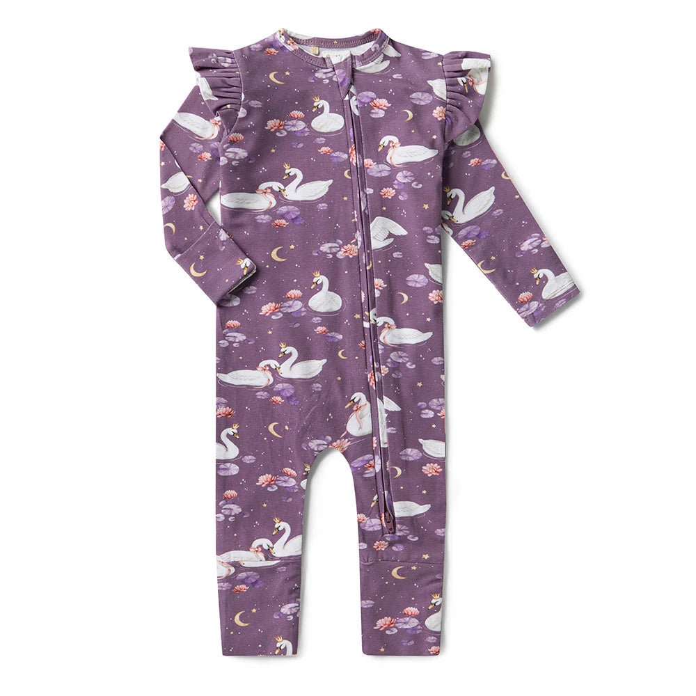 Snuggle Hunny Organic Convertible Romper Midnight Swan