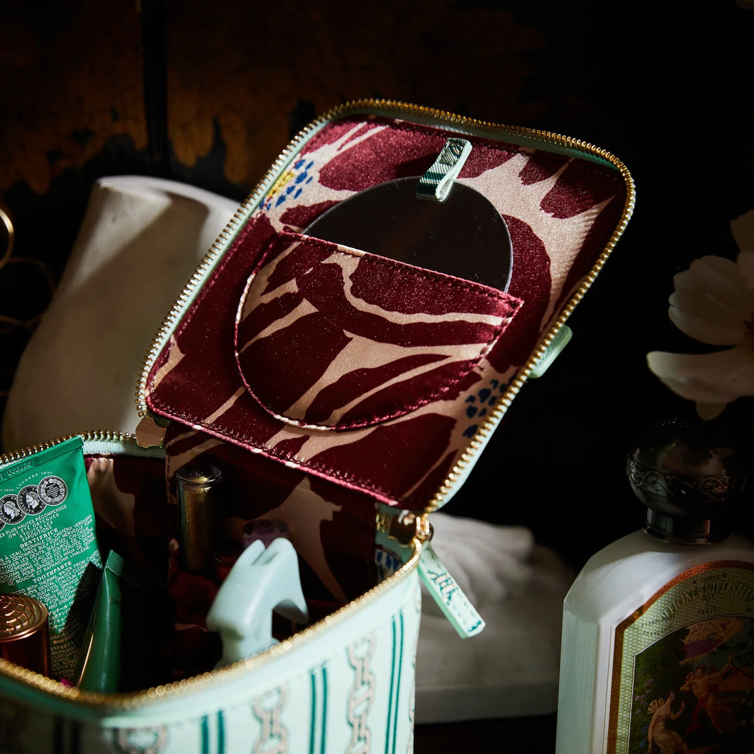 Sage X Clare Acadia Cosmetic Case Jade