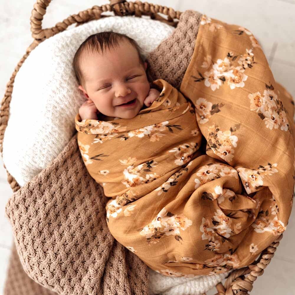 Snuggle Hunny Organic Muslin Wrap Golden Flower