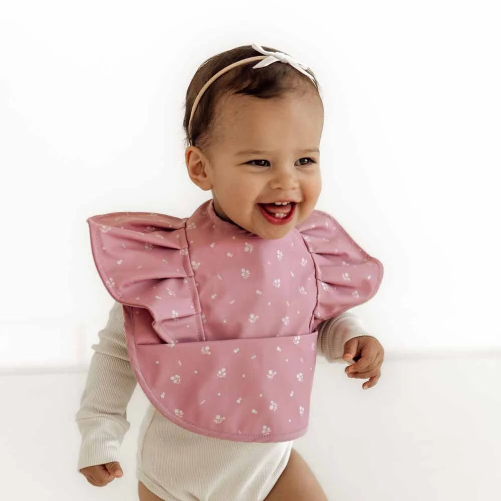 Snuggle Hunny Pink Fluer Frill Snuggle Bib