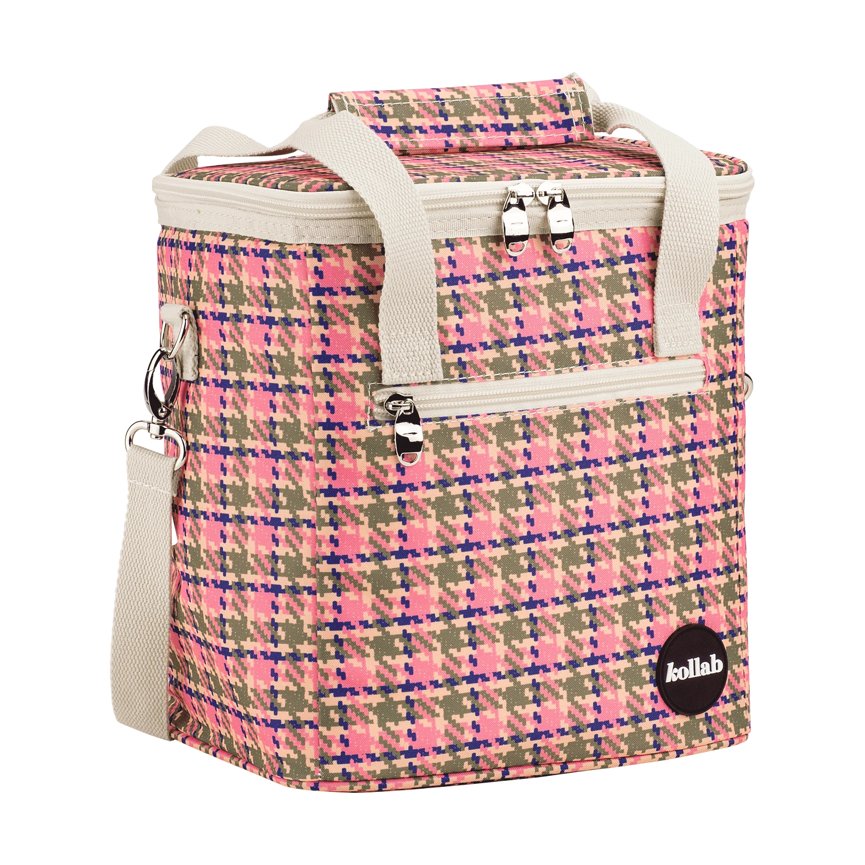 Kollab Mini Cooler Pink Houndstooth