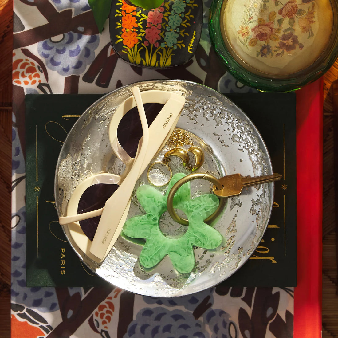 Sage x Clare Whitney Key Ring Emerald