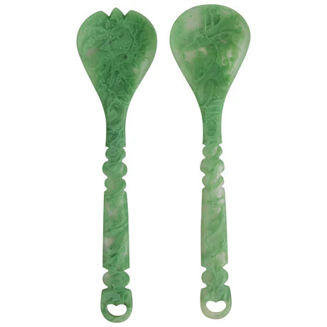 Sage x Clare Wilkie Salad Servers Emerald