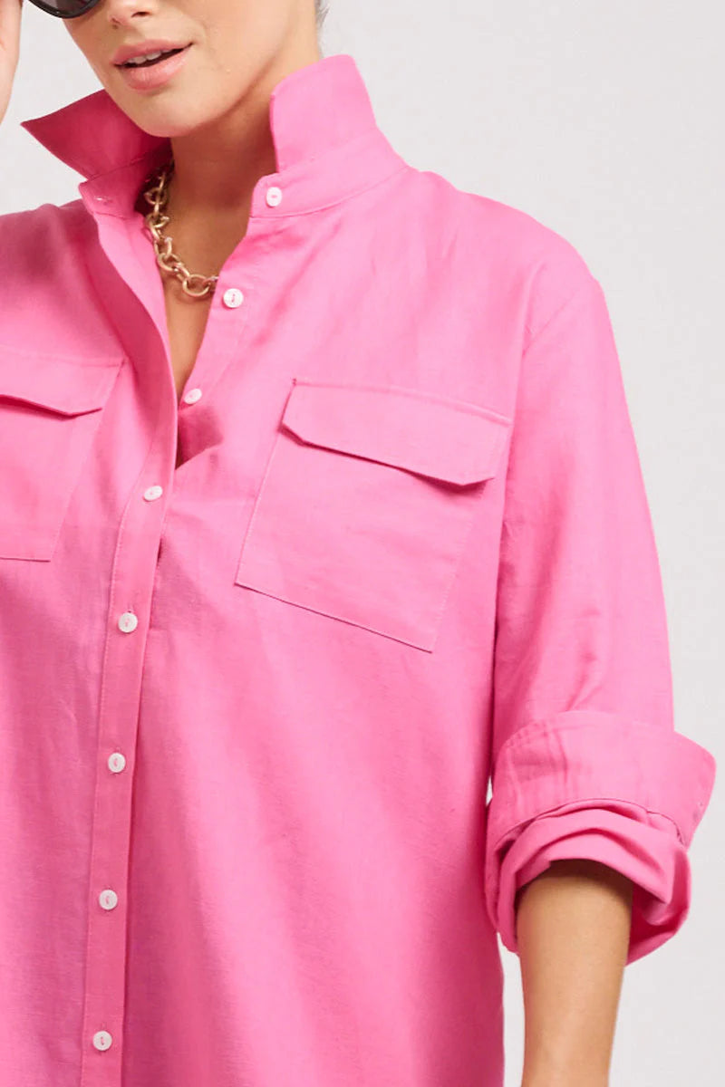 Shirty The Venus Linen Shirtdress Hot Pink