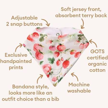 Snuggle Hunny Strawberry Organic Dribble Bib