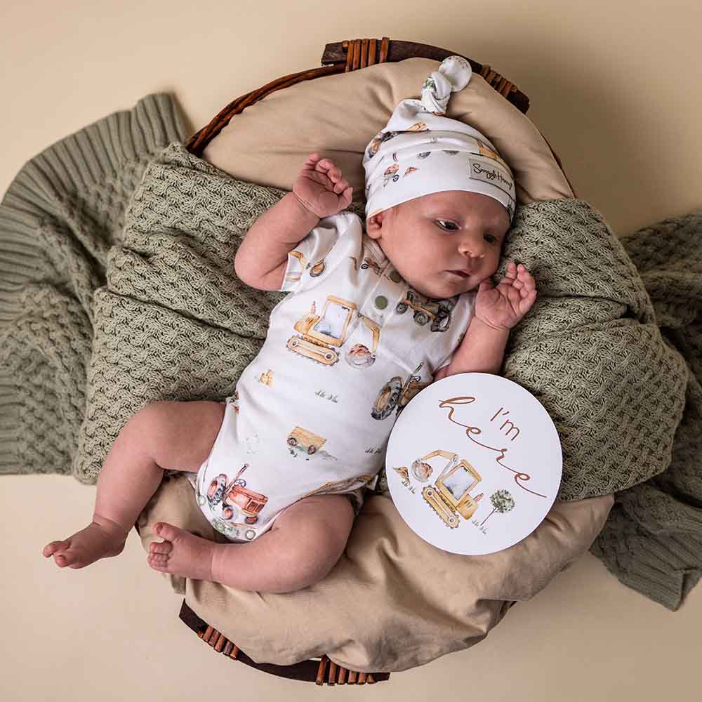 Snuggle Hunny Diggers & Tractors Organic Bodysuit