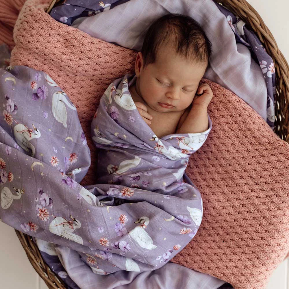 Snuggle Hunny Organic Muslin Wrap Swan Lake