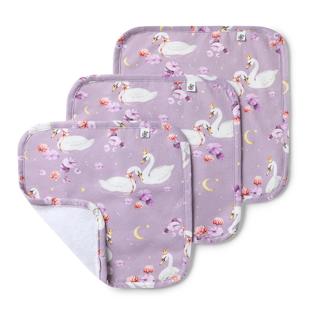 Snuggle Hunny Organic Wash Clothes Swan Lake