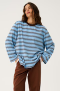 Cartel & Willow Harley Long Sleeve Truffle/Ice Stripe