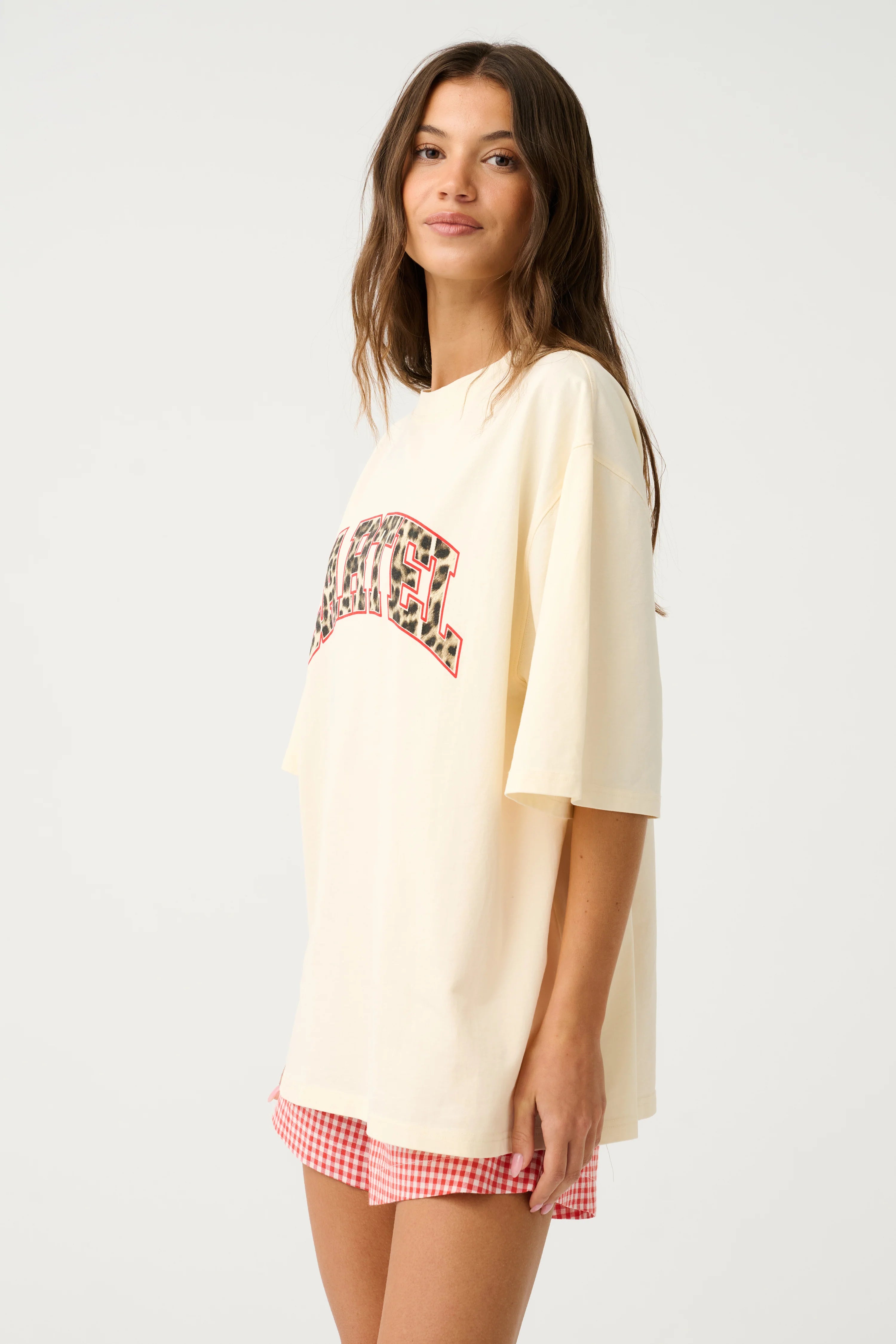 Cartel & Willow Jeana Tee Buttermilk Leopard