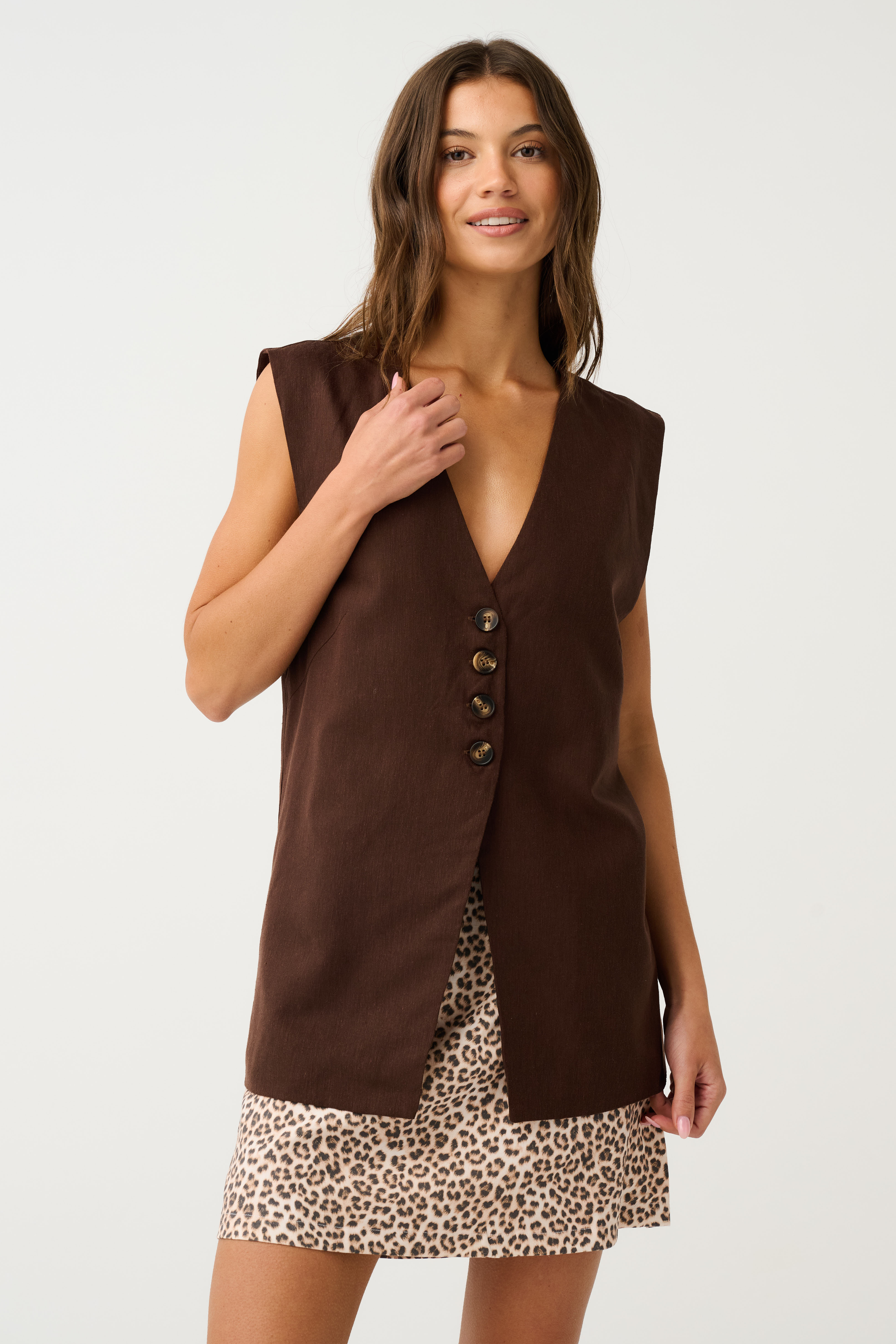 Cartel & Willow Suzie Vest Chocolate