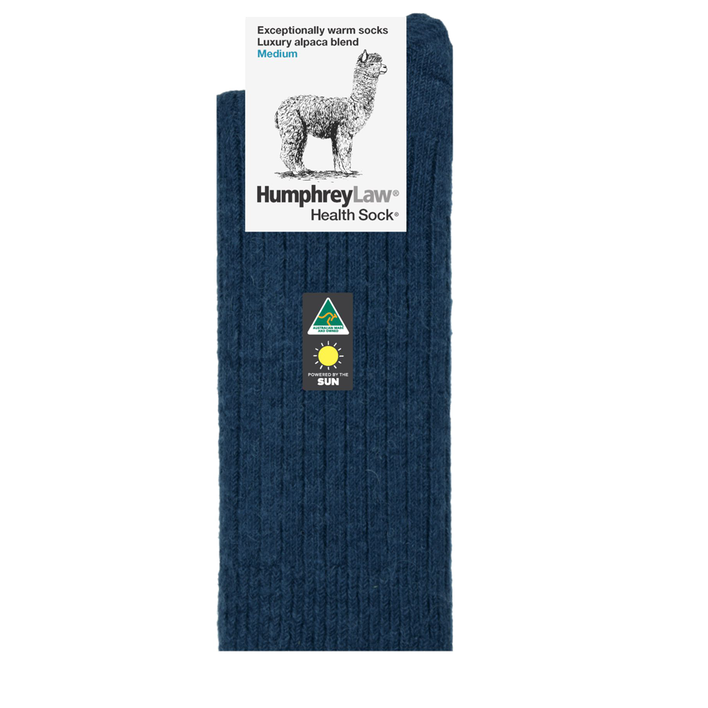 Humphrey Law Exceptionally Warm Alpaca Health Sock Denim