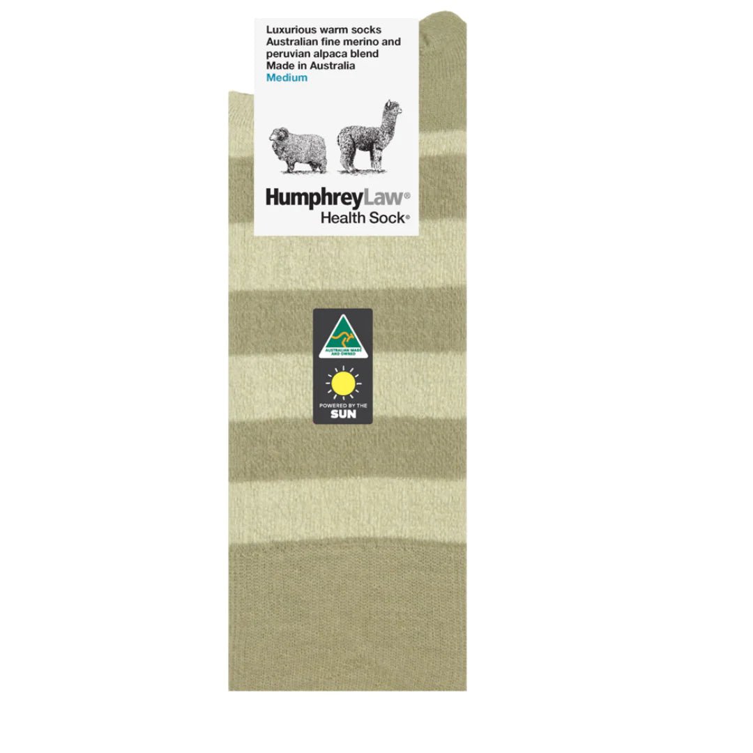 Humphrey Law Merino & Peruvian Alpaca Blend Sock Stripe Health Sock Antelope