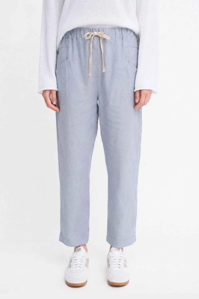Little Lies Luxe Linen Pants - Chambray