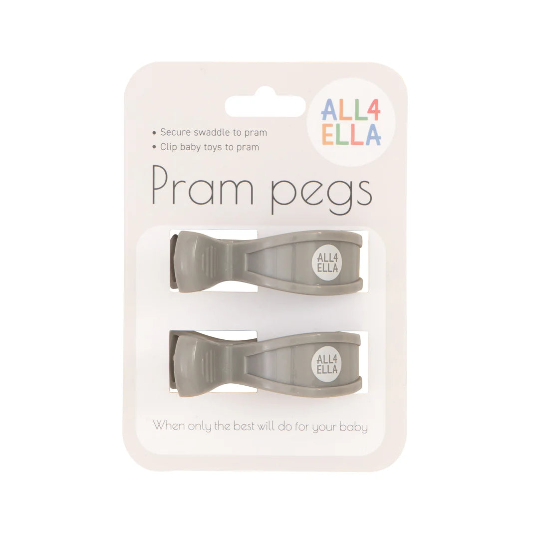 All4Ella 2Pk Pram Pegs Grey