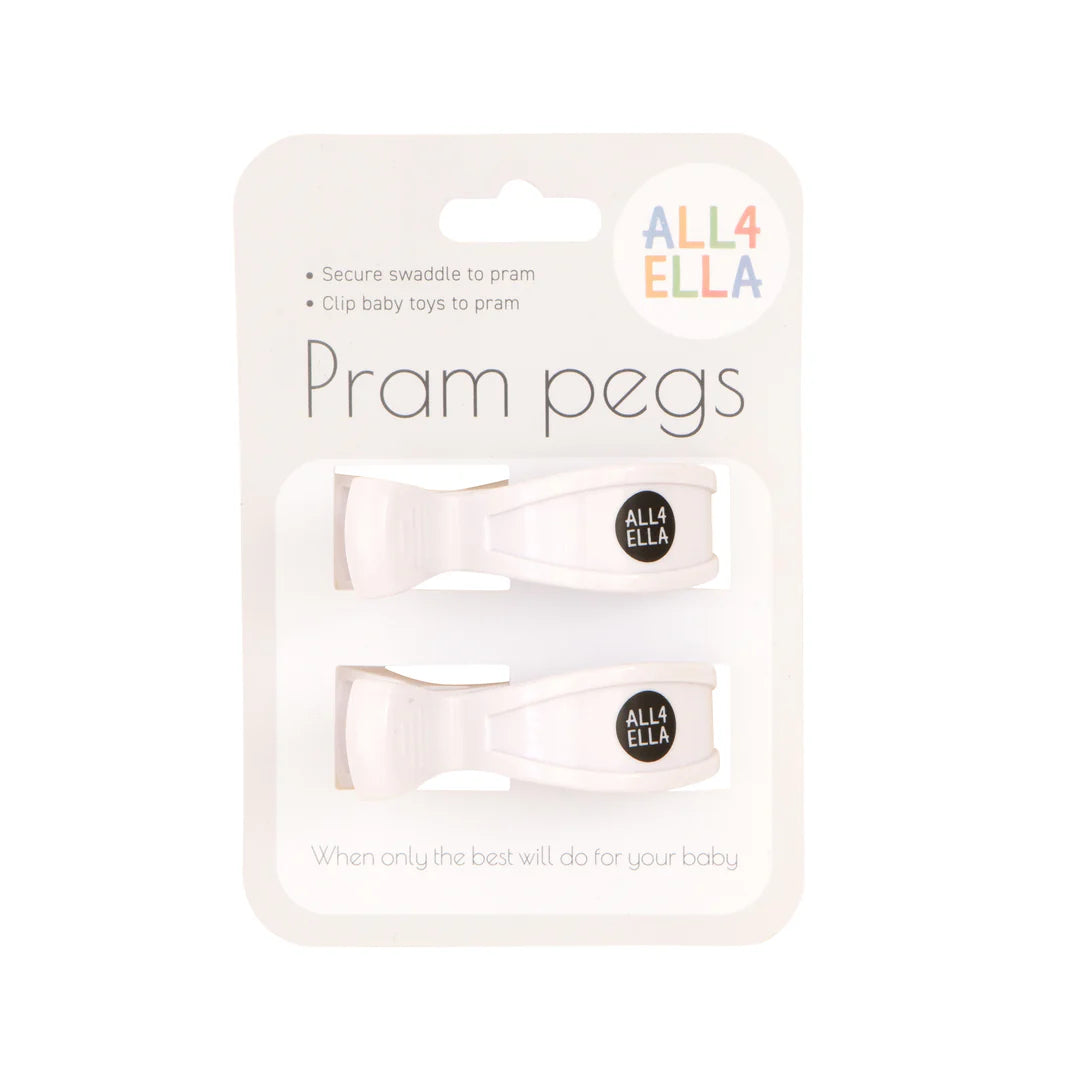 All4Ella 2Pk Pram Pegs White