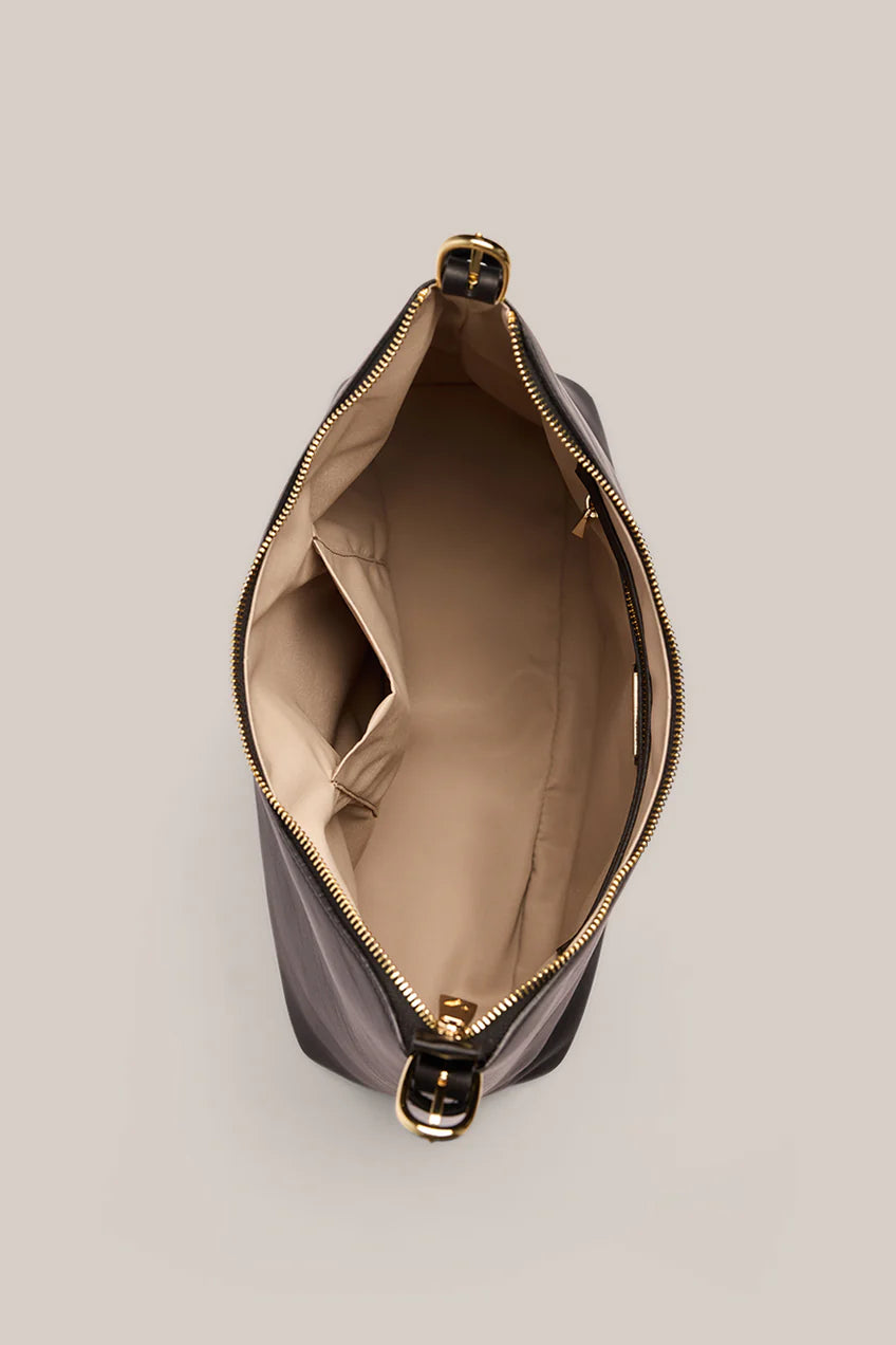 Vestirsi Harper Large Leather Hobo Bag Black