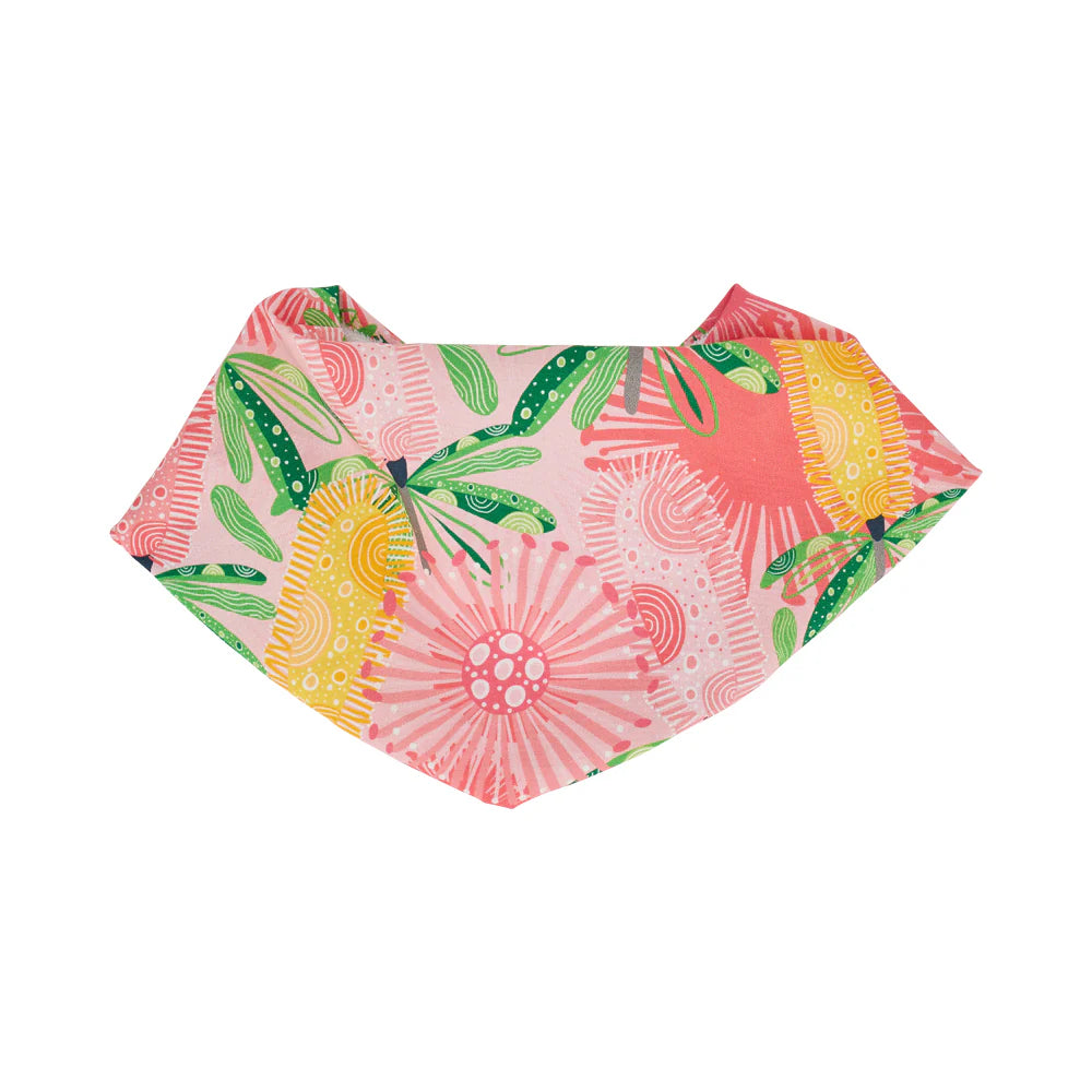 Baby Bandana Bib Pink Banksia