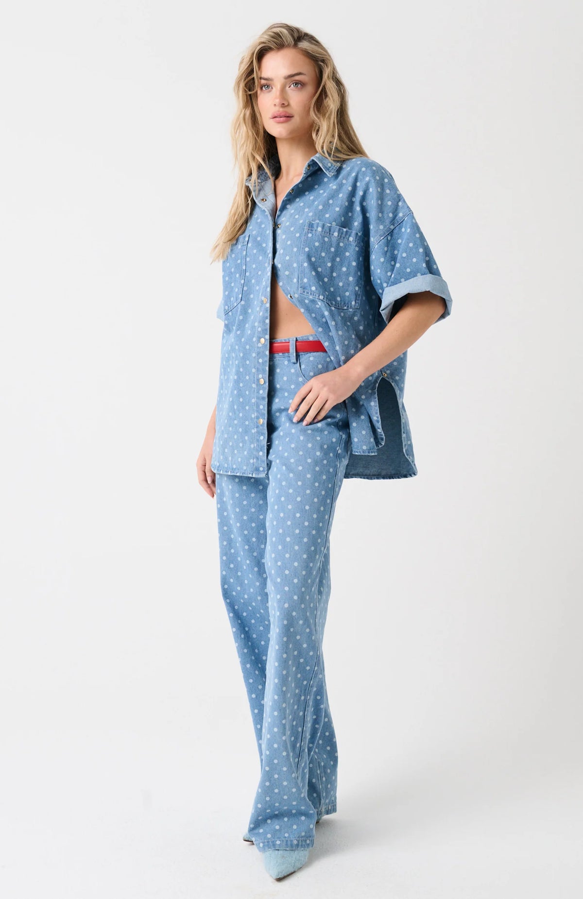 Cartel &amp; Willow Stella Shirt - Spot Denim