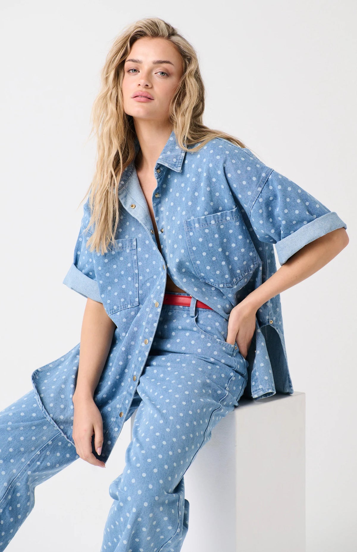 Cartel &amp; Willow Stella Shirt - Spot Denim
