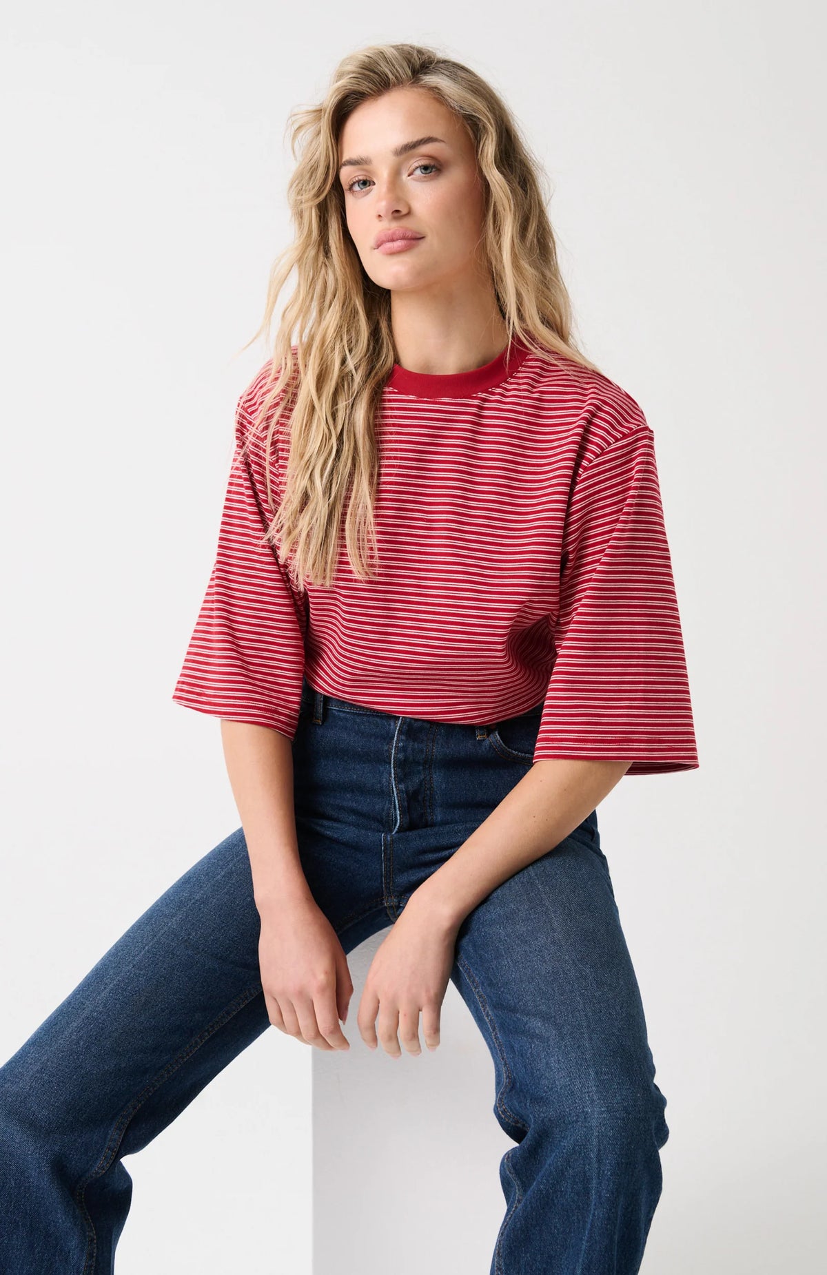 Cartel &amp; Willow Hallie Tee Red Stripe