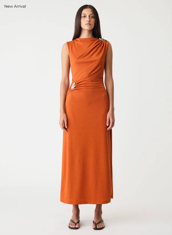 Esmaee Sculpt Midi Dress Amber