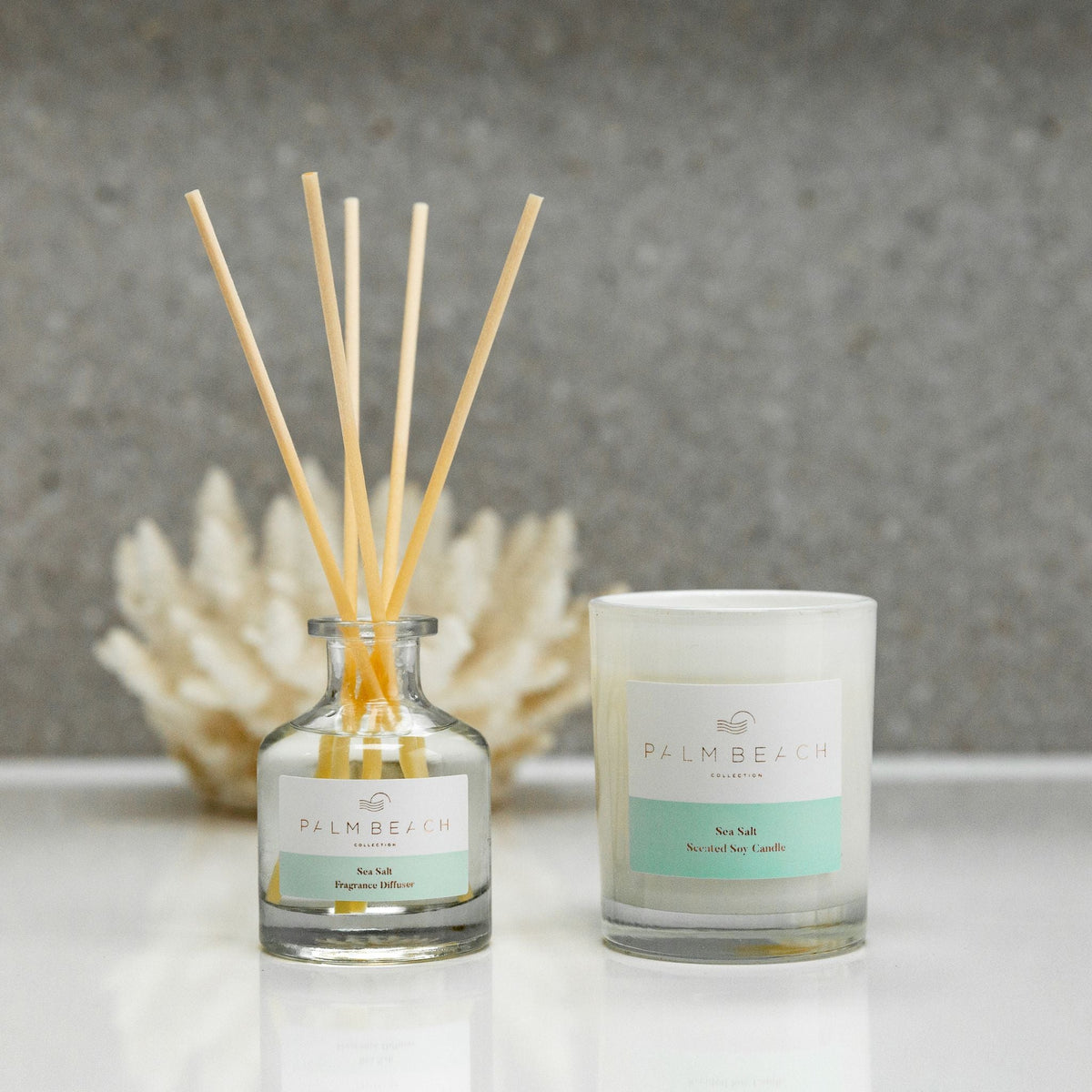 Palm Beach Sea Salt Fragrance Mini Candle &amp; Diffuser Gift Pack