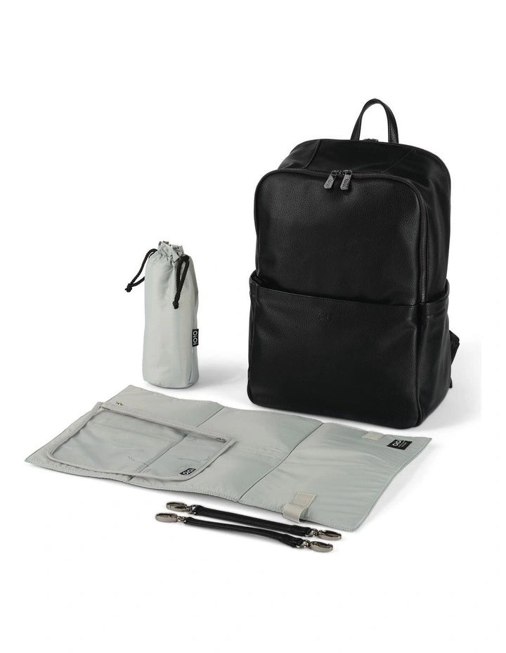 OiOi Multitasker Nappy Backpack Black Dimple Vegan Leather