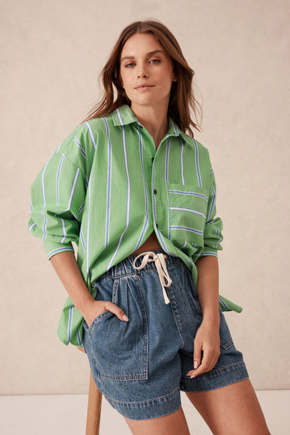 Oversized Shirt Grass Green