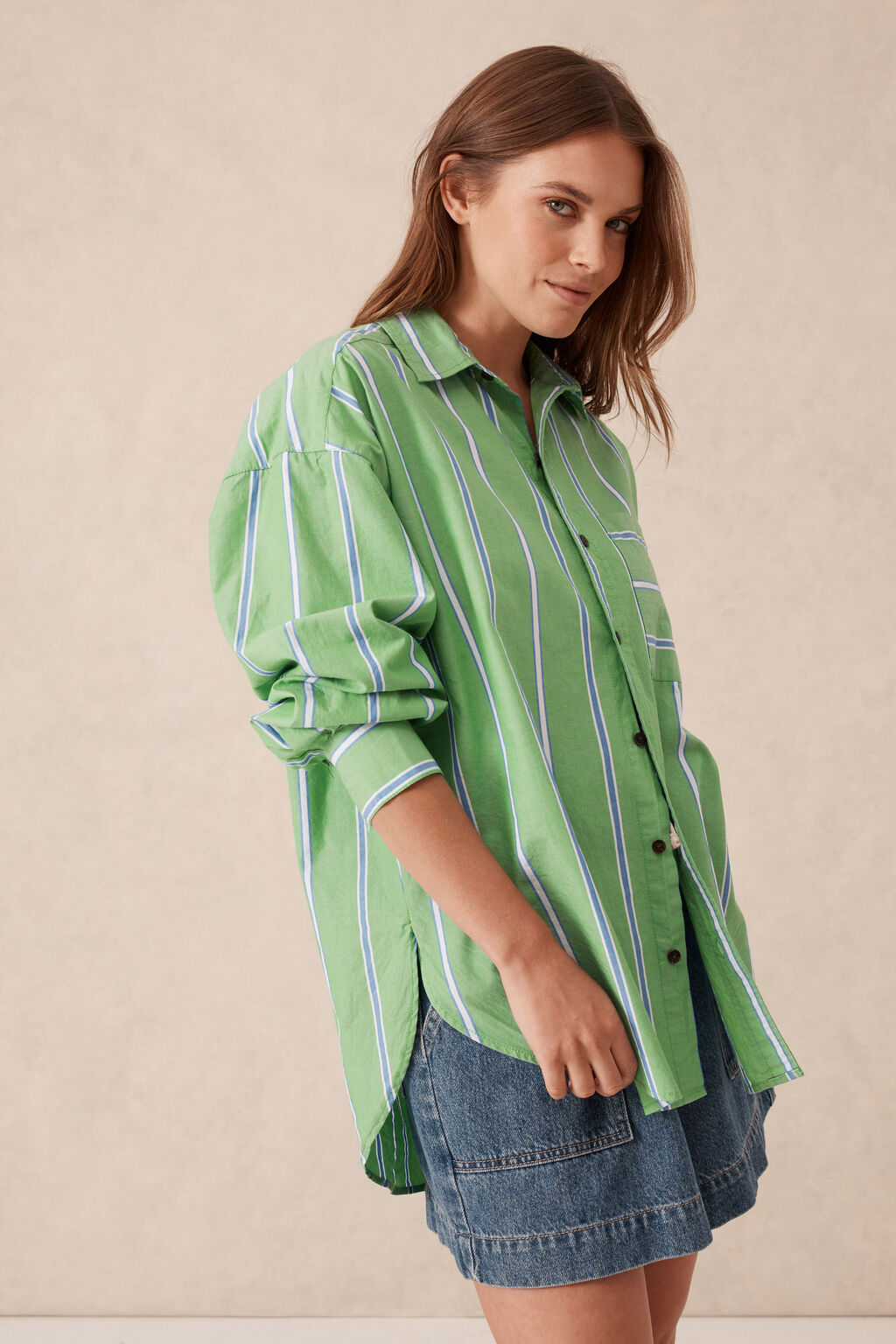 Oversized Shirt Grass Green