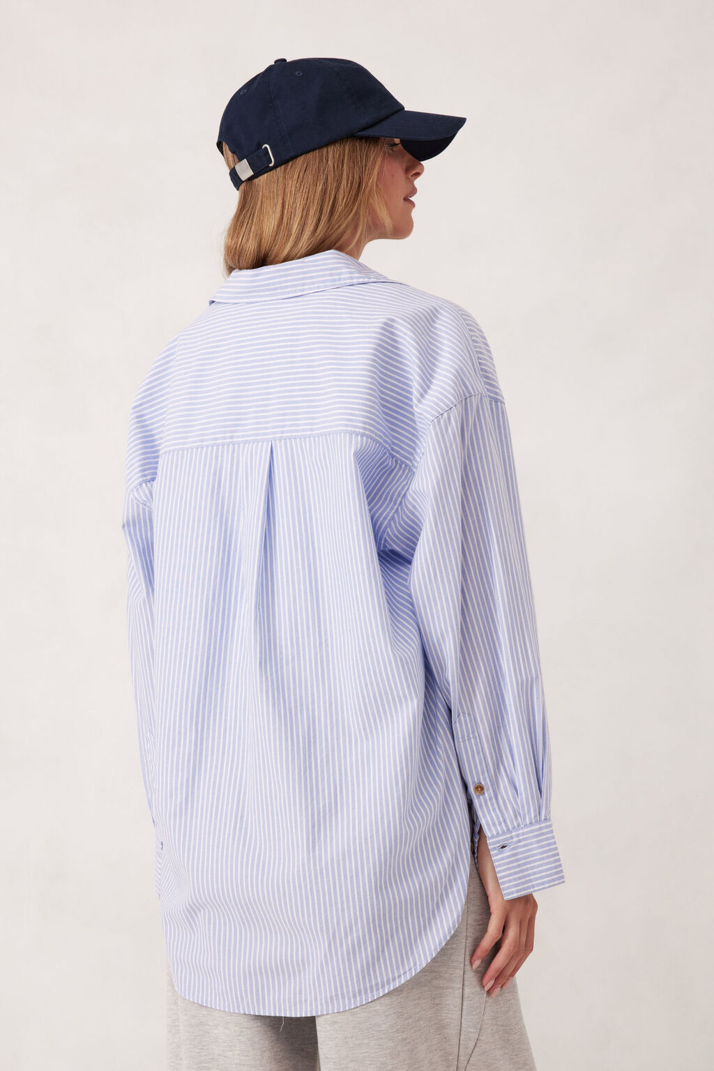 Ceres Oversized Shirt/White Heritage Blue Stripe