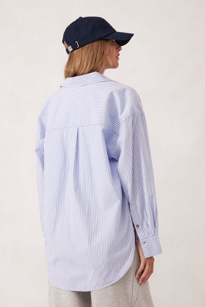 Ceres Oversized Shirt/White Heritage Blue Stripe