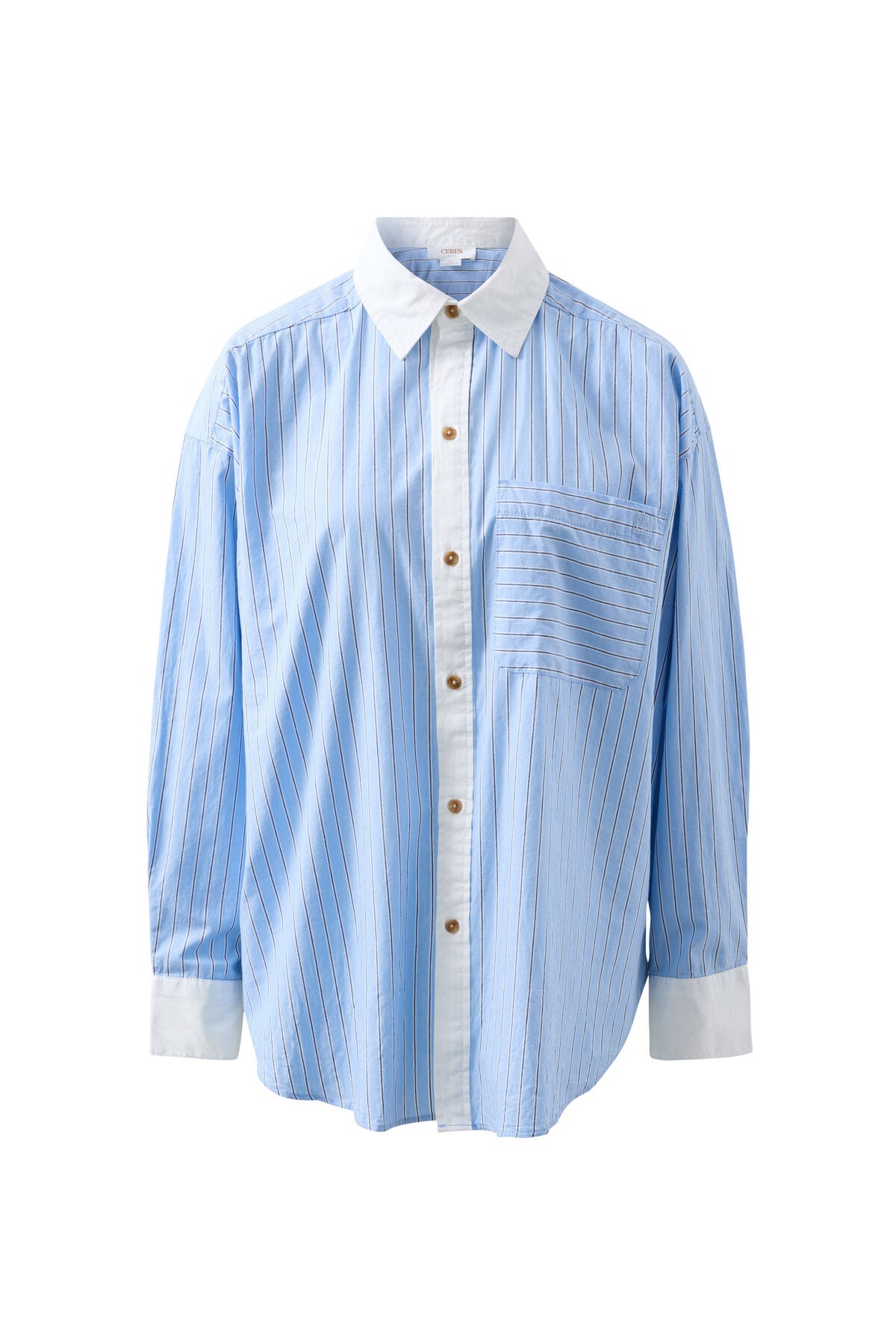 Ceres Peta Oversized Shirt Powder Blue