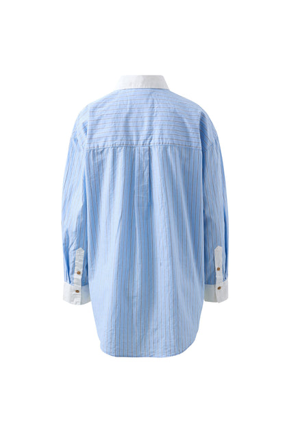 Ceres Peta Oversized Shirt Powder Blue
