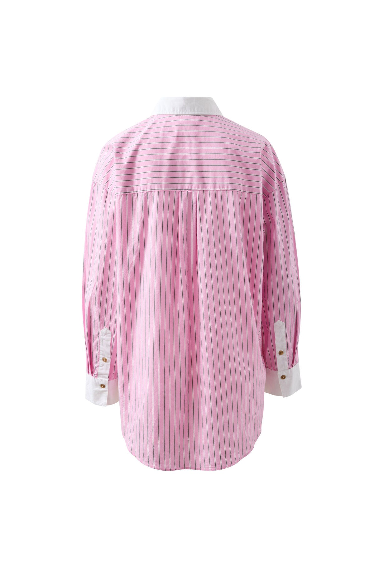 Ceres Peta Oversized Shirt/Hibiscus Pink Tripe Stripe