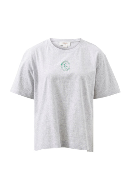Ceres Stevie Slouchy Tee Cloud Marle/CL Crest Print
