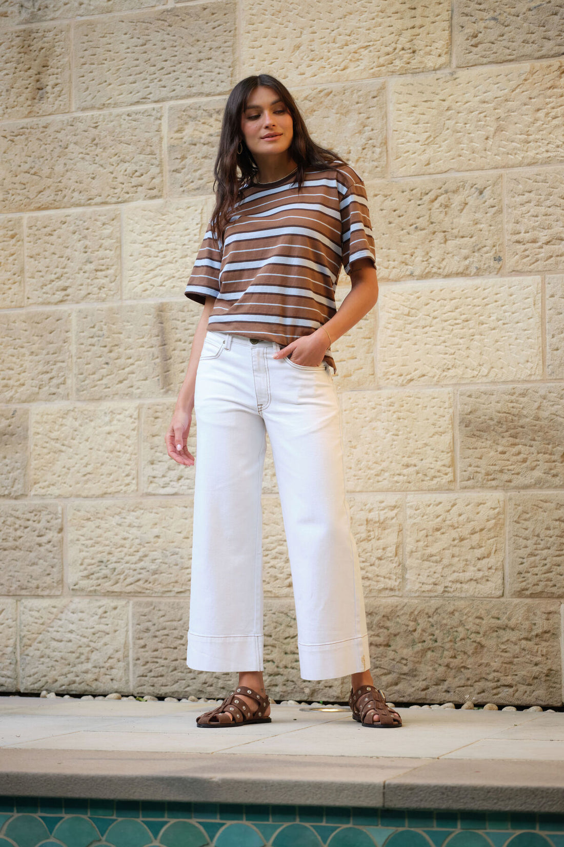 Ceres Stevie Slouchy Tee Choc Retro